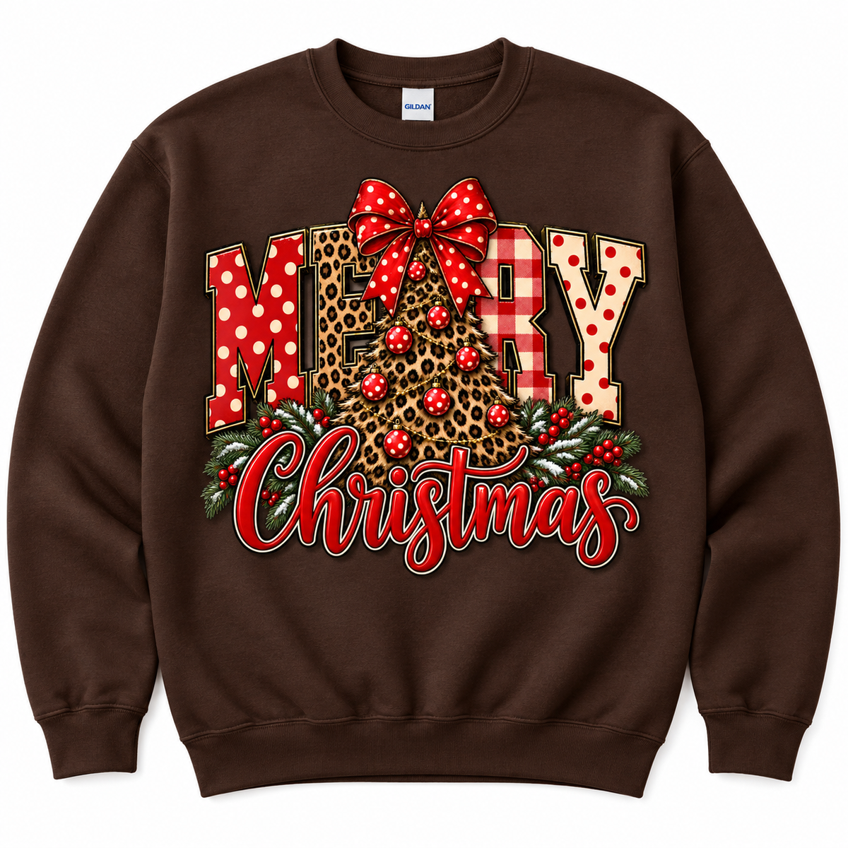 Merry Christmas Leopard Tree Sweatshirt