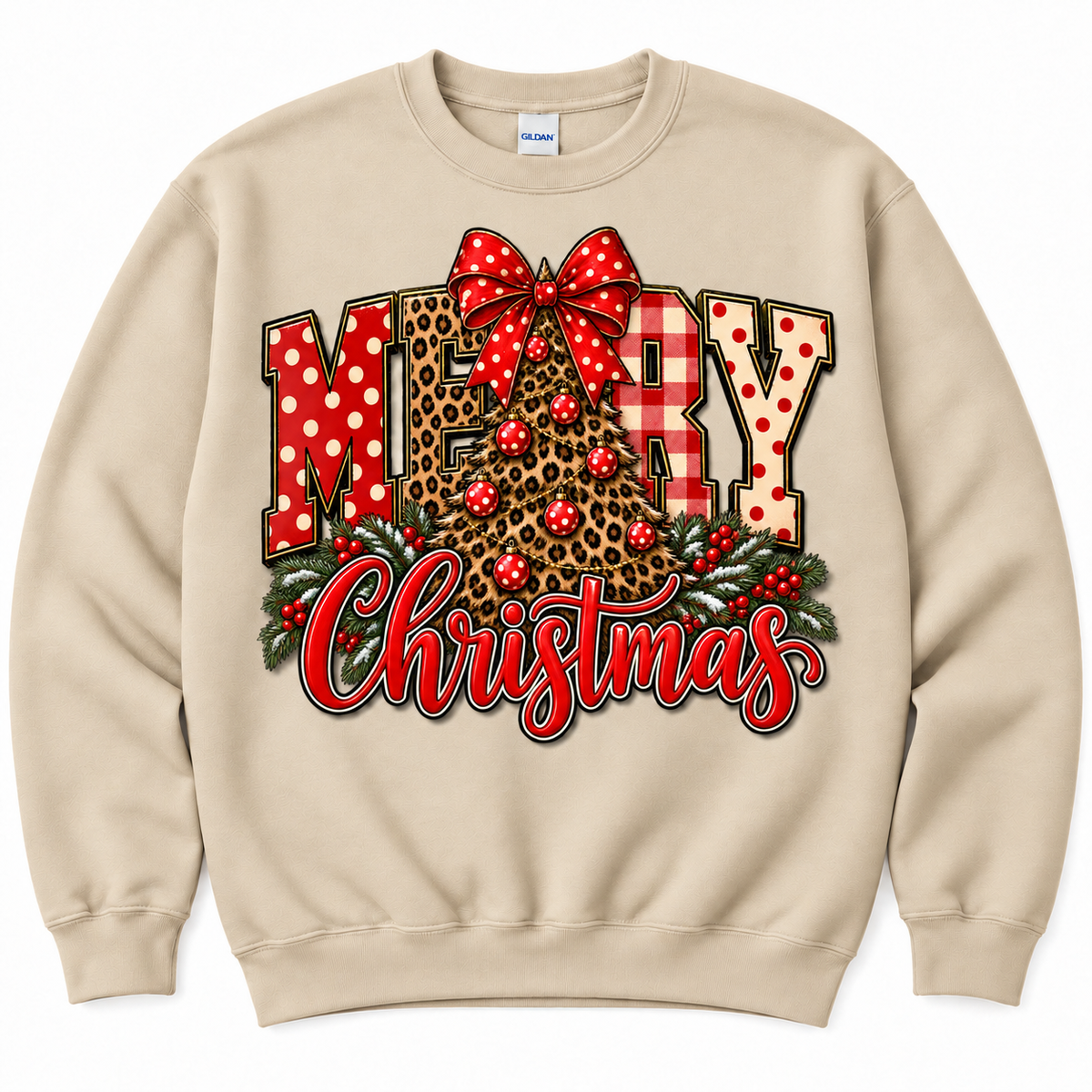 Merry Christmas Leopard Tree Sweatshirt