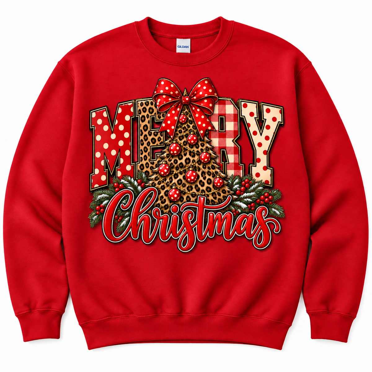 Merry Christmas Leopard Tree Sweatshirt