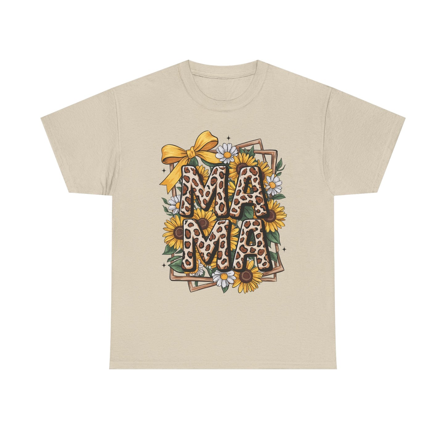 Mama Floral Leopard Print Tee-Mother's Day Shirt (Gildan)