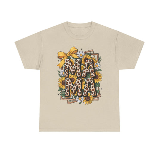 Mama Floral Leopard Print Tee-Mother's Day Shirt (Gildan)