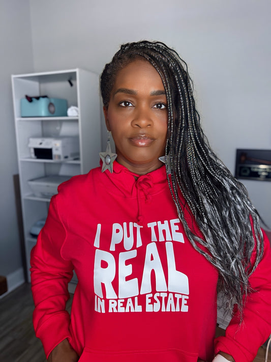 I Put The REAL In Real Estate Hoodie (Red)